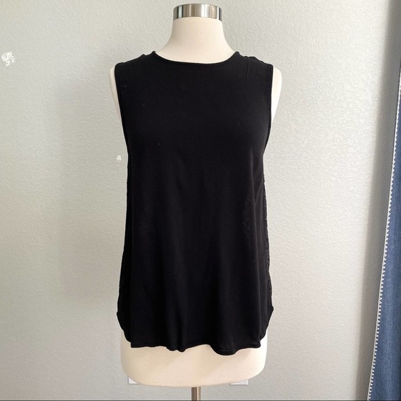 SOLD NORDSTROM ELODIE Black Lace Back Tank Size Medium - Picture 3 of 9